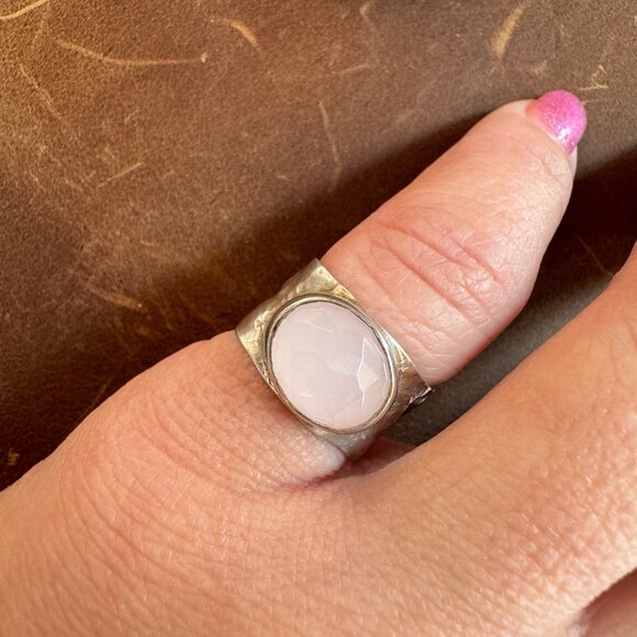 Vintage Rose Quartz Ring Sterling Silver - Picture 5 of 8